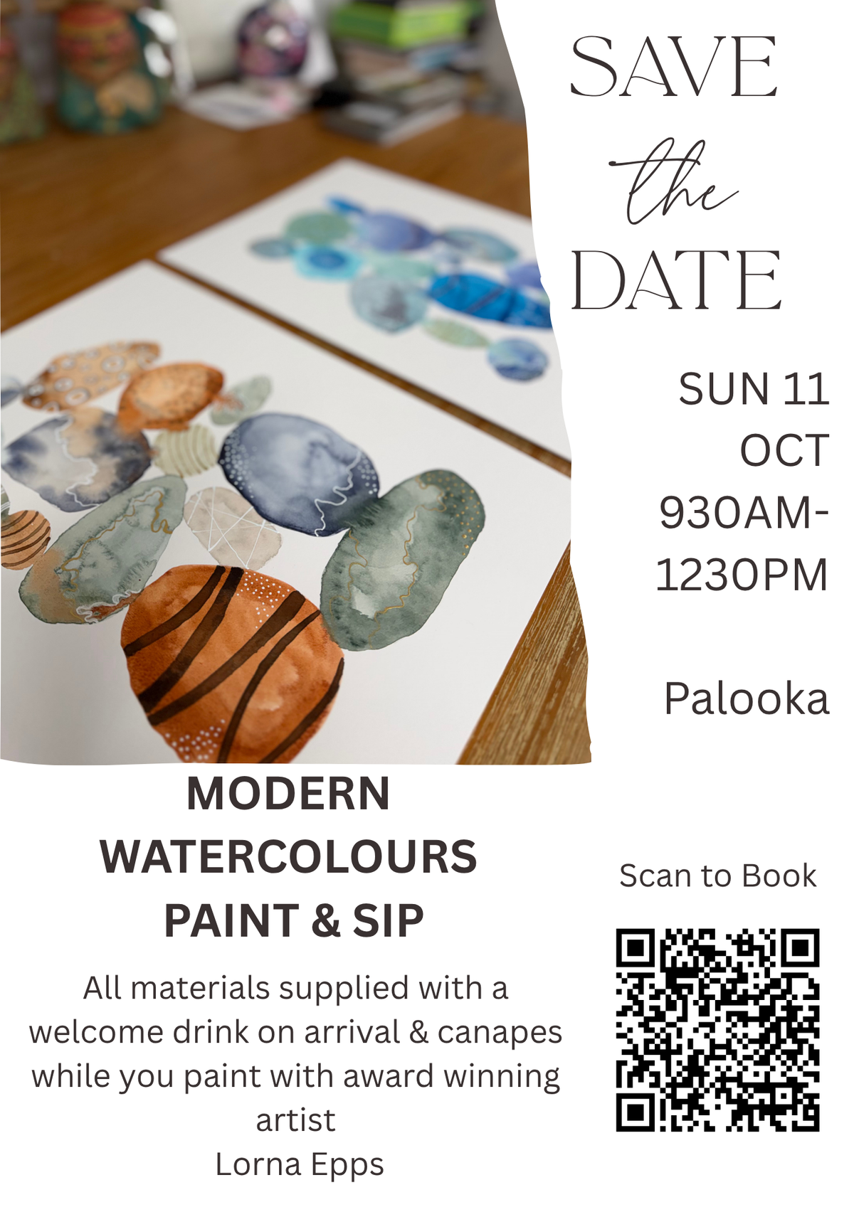 Modern Watercolours Paint & Sip Workshop